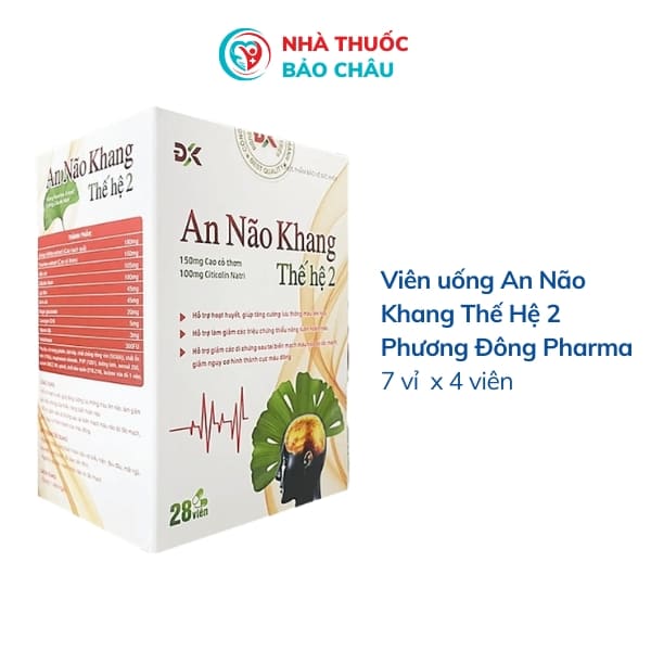 Viên uống An Não Khang Thế Hệ 2 Phương Đông Pharma hỗ trợ hoạt huyết não